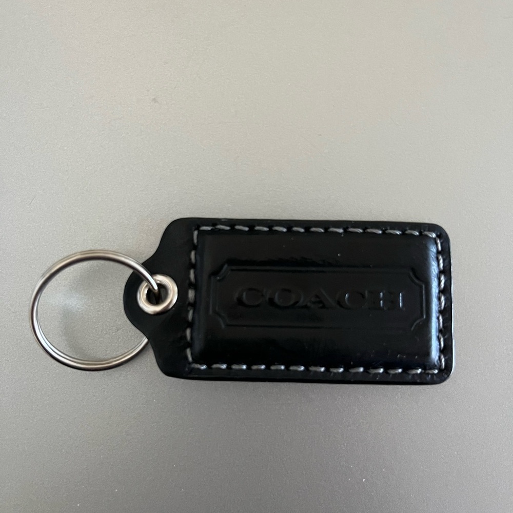Coach Black Leather Key Holder